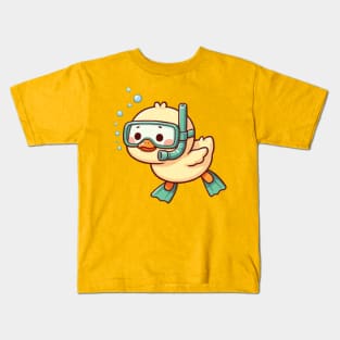 funny duck Snorkeling Kids T-Shirt